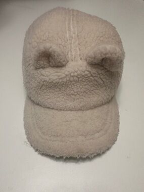 Cat & Jack Kids Beige Sherpa Hat with Bear Ears Cream 12-24M